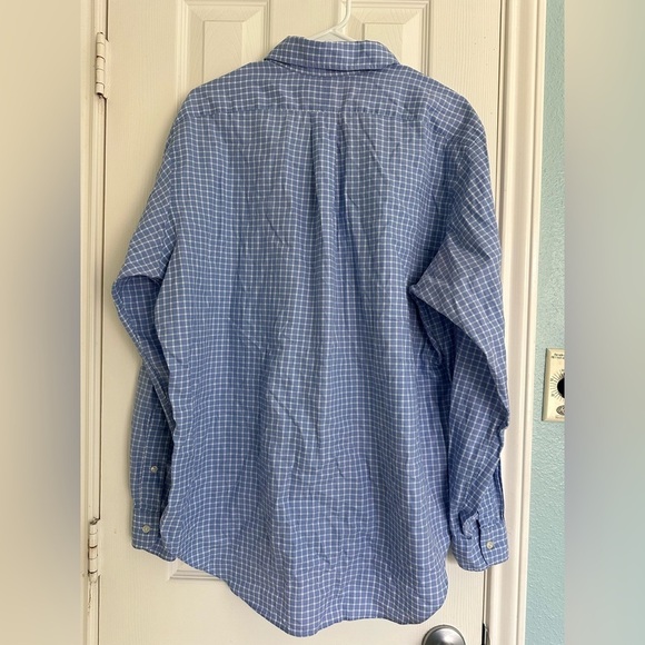 Ralph Lauren Polo Blue Check Cotton Button Down Shirt L/S Mens L pink pony - Picture 3 of 4